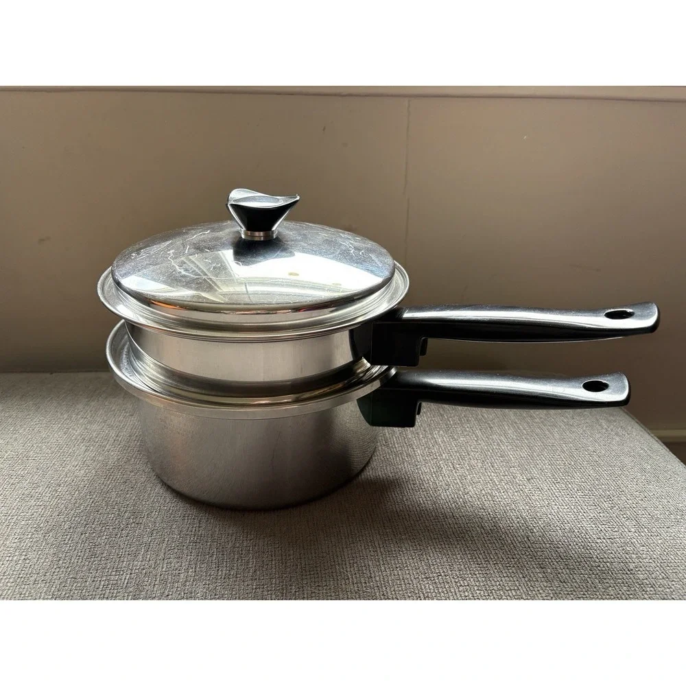 Flavorite Steamer Pot 5 Piece Set 3 Ply Multi-Plex Stainless Steel USA Made‎